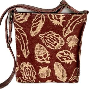 Pendleton Wool Storm Feather Motif Crossbody Handbag